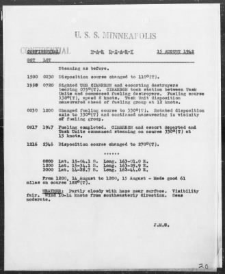 USS MINNEAPOLIS > War Diary, 8/1-31/42 (Enc A)