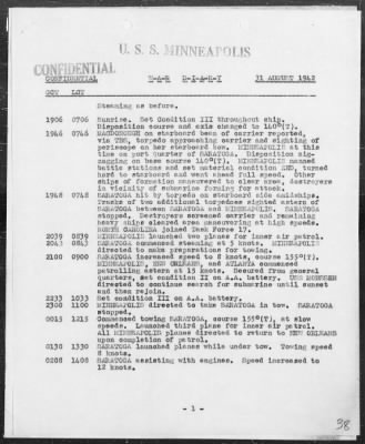 USS MINNEAPOLIS > War Diary, 8/1-31/42 (Enc A)