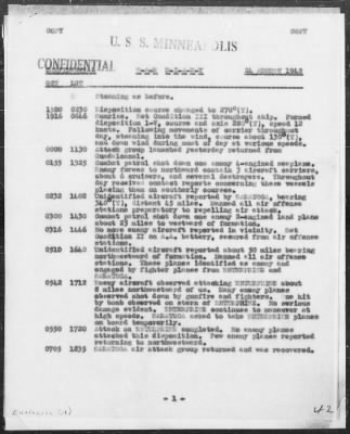 USS MINNEAPOLIS > War Diary, 8/1-31/42 (Enc A)