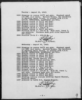 USS NAVAJO > War Diary, 8/1-31/42