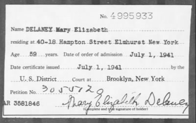 Thumbnail for 1941 > DELANEY Mary Elizabeth