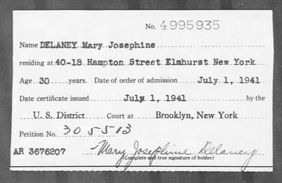 Thumbnail for 1941 > DELANEY Mary Josephine