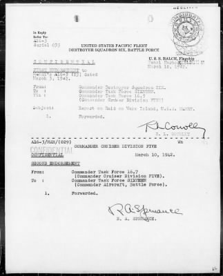 COMTASKFOR 16 > Report on raid on Wake Island, 24 Feb 1942