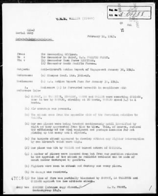 USS WALLER > AA Act Rep Of Engagement, 1/30/43 (Enc A)