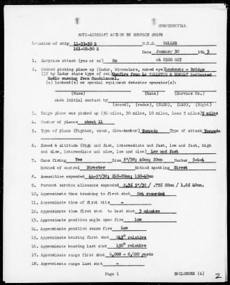 USS WALLER > AA Act Rep Of Engagement, 1/30/43 (Enc A)