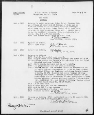 USS THOMAS JEFFERSON > War Diary, 3/1-31/43