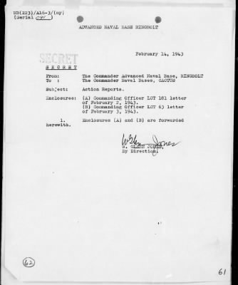 CINCPAC > Solomon Is Campaign - Fall of Guadalcanal, period 1/25/43 to 2/10/43