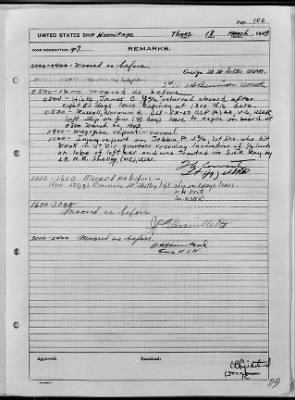 USS HERMITAGE > War Diary, 3/1-31/43