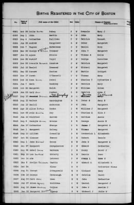 Thumbnail for Boston Births, 1849-1881 > Boston Additions And Corrections To Births, 1881