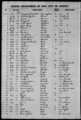 Thumbnail for Boston Births, 1849-1881 > Boston Births, 1867