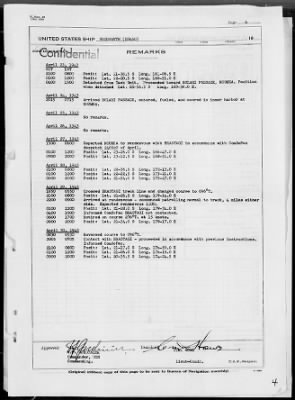 Thumbnail for USS WOODWORTH > War Diary, 4/1-30/43