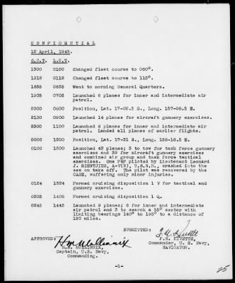 USS SARATOGA > War Diary, 4/1-30/43