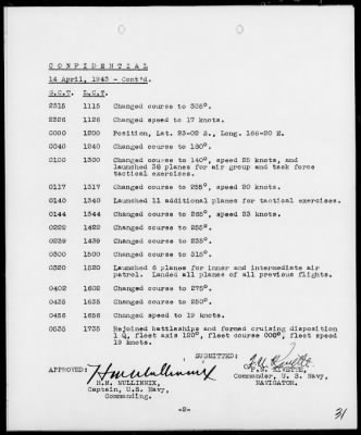 USS SARATOGA > War Diary, 4/1-30/43