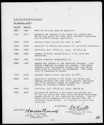 USS SARATOGA > War Diary, 4/1-30/43