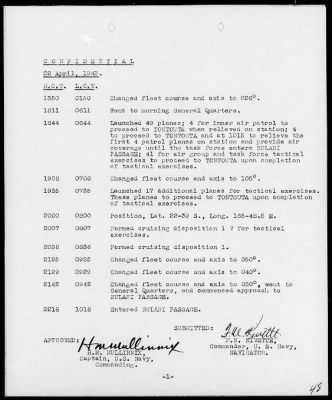 USS SARATOGA > War Diary, 4/1-30/43