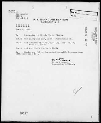 NAS LAKEHURST > War Diary, 5/1-31/43 (Enc A)