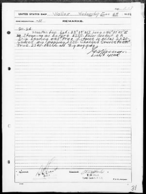 USS WALLER > War Diary, 6/1-30/43