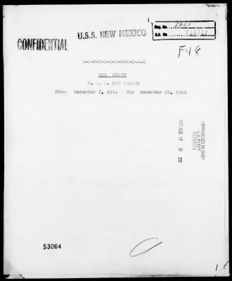 Thumbnail for USS NEW MEXICO > War Diary, 12/7/41 to 3/31/42