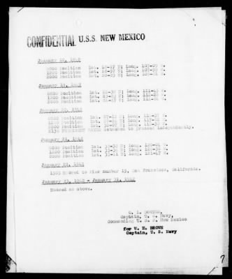 Thumbnail for USS NEW MEXICO > War Diary, 12/7/41 to 3/31/42