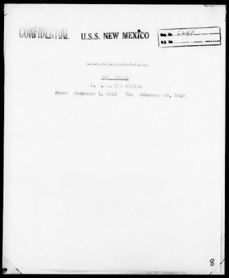 Thumbnail for USS NEW MEXICO > War Diary, 12/7/41 to 3/31/42