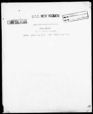 Thumbnail for USS NEW MEXICO > War Diary, 12/7/41 to 3/31/42