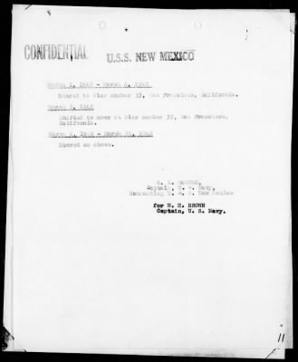 Thumbnail for USS NEW MEXICO > War Diary, 12/7/41 to 3/31/42