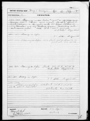 USS G E BADGER > War Diary, 7/1-31/43