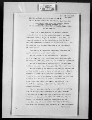 Thumbnail for General Records > German Bureaus At Reich E Land Level Concerned With Mfa&A Doc. No.27 Copy:A Date: 23 June 1944 Source:MH