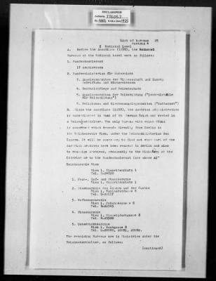 Thumbnail for General Records > German Bureaus At Reich E Land Level Concerned With Mfa&A Doc. No.27 Copy:A Date: 23 June 1944 Source:MH