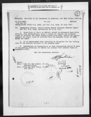 Restitution Claim Records > Restitution Cases: General Correspondence-Russia Claims, 1945