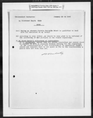 Thumbnail for Restitution Claim Records > Restitution Cases: General Correspondence-France Claims, January 1946-April 1946