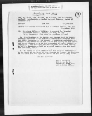 Thumbnail for Restitution Claim Records > Restitution Cases: General Correspondence-France Claims, January 1946-April 1946