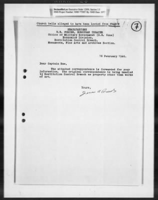 Restitution Claim Records > Restitution Cases: General Correspondence-France Claims, January 1946-April 1946