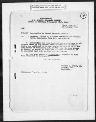 Restitution Claim Records > Restitution Cases: General Correspondence-France Claims, January 1946-April 1946