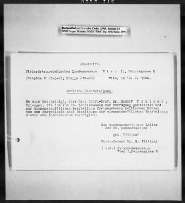Restitution Claim Records > Austria Claims, Alphabetical: Czernin-Ernst