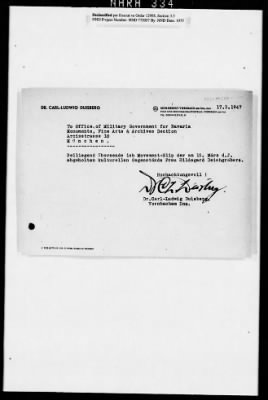 Thumbnail for Records Relating To The Status Of Monuments, Museums, And Archives > Repositories, Correspondence: South Bavaria (Vornbach, 1947)