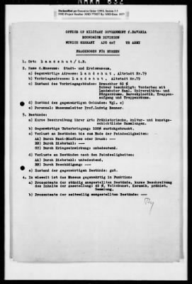 Thumbnail for Records Relating To The Status Of Monuments, Museums, And Archives > Post-War Status Of Museums And Towns: Garmisch-Lohr