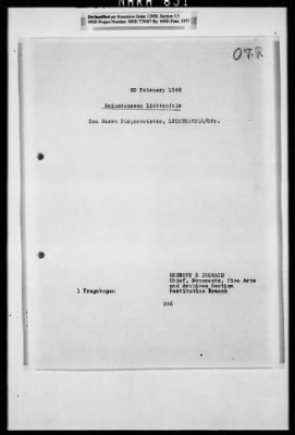 Thumbnail for Records Relating To The Status Of Monuments, Museums, And Archives > Post-War Status Of Museums And Towns: Garmisch-Lohr