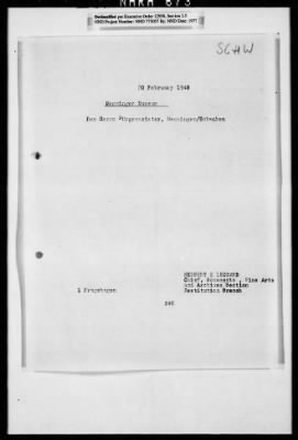 Thumbnail for Records Relating To The Status Of Monuments, Museums, And Archives > Post-War Status Of Museums And Towns: Maihingen-Münnerstadt