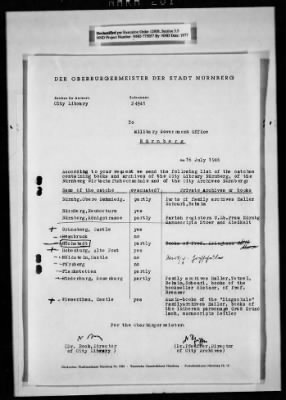 Thumbnail for Records Relating To The Status Of Monuments, Museums, And Archives > Repositories, Correspondence: North Bavaria (Hafenlohr-Irmelshausen)