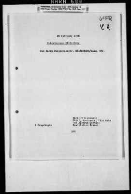 Thumbnail for Records Relating To The Status Of Monuments, Museums, And Archives > Post-War Status Of Museums And Towns: Maihingen-Münnerstadt