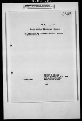 Thumbnail for Records Relating To The Status Of Monuments, Museums, And Archives > Post-War Status Of Museums And Towns: Maihingen-Münnerstadt