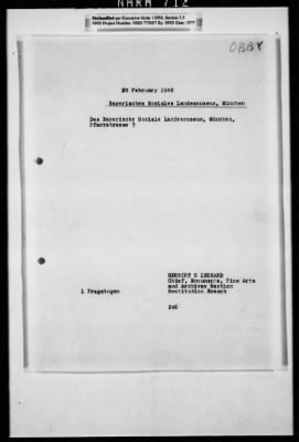 Thumbnail for Records Relating To The Status Of Monuments, Museums, And Archives > Post-War Status Of Museums And Towns: Maihingen-Münnerstadt