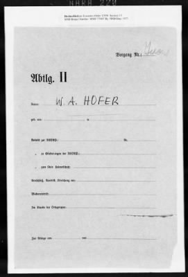 Thumbnail for Restitution Research Records > Investigations: Hagendorf-Hofer