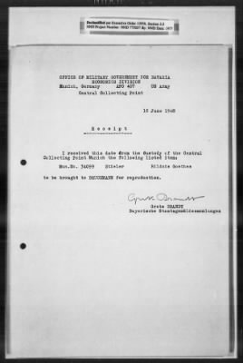 Thumbnail for Cultural Object Movement And Control Records > Custody Receipts On Restitution To Institutions In Munich: Museums And Art Collections: Bayerisches Staatsgemaeldes Ammlungen