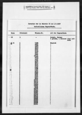 Thumbnail for Cultural Object Movement And Control Records > Custody Receipts On Restitution To Institutions In Munich: Museums And Art Collections: Anti Kensammlungen-Bayerisches