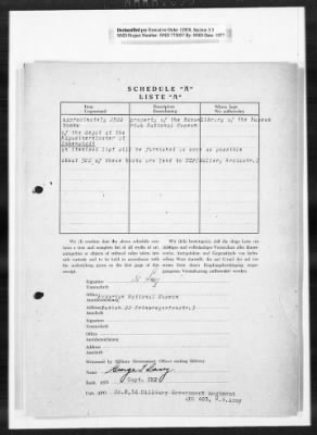 Cultural Object Movement And Control Records > Custody Receipts On Restitution To Institutions In Munich: Museums And Art Collections: Anti Kensammlungen-Bayerisches