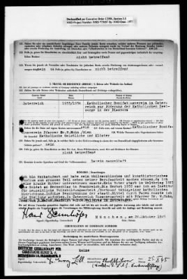 Thumbnail for Administrative Records > Denazification : Fragebogen Clearance Sheets, August 11 1945-January 29, 1946