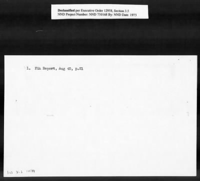 Thumbnail for Card File on Art-Looting Suspects > RECORDS OF THE AMERICAN COMMISSION FOR THE PROTECTION AND SALVAGE OF ARTISTIC AND HISTORIC MONUMENTS IN WAR AREAS (THE ROBERTS COMMISSION), 1943-1946