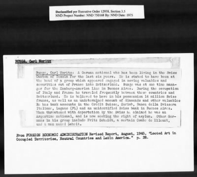 Thumbnail for Card File on Art-Looting Suspects > RECORDS OF THE AMERICAN COMMISSION FOR THE PROTECTION AND SALVAGE OF ARTISTIC AND HISTORIC MONUMENTS IN WAR AREAS (THE ROBERTS COMMISSION), 1943-1946